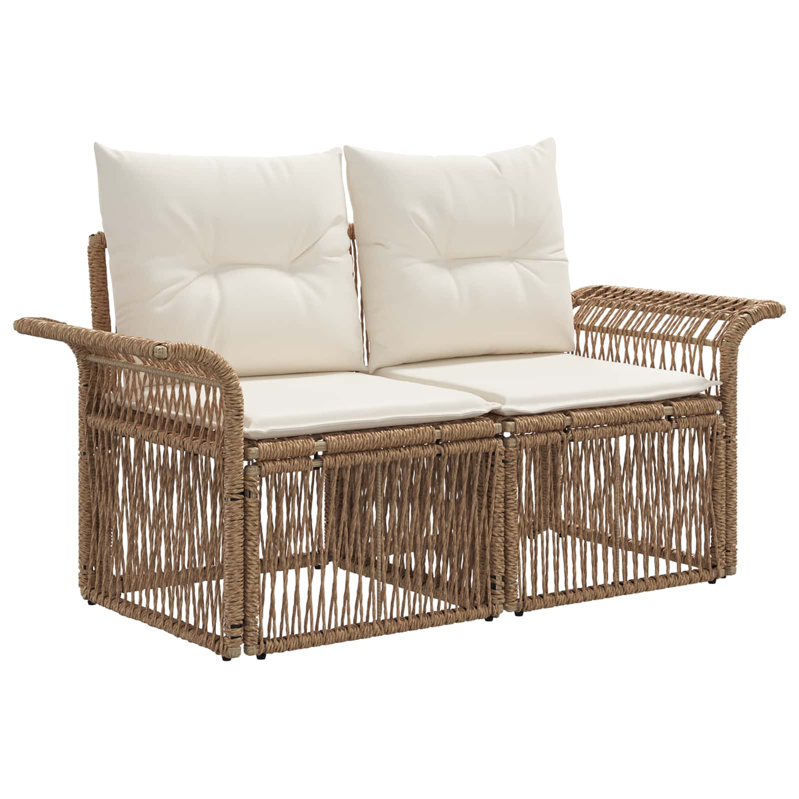 Set Divano da Giardino 6 pz 6-Numero di posti Beige polyrattan