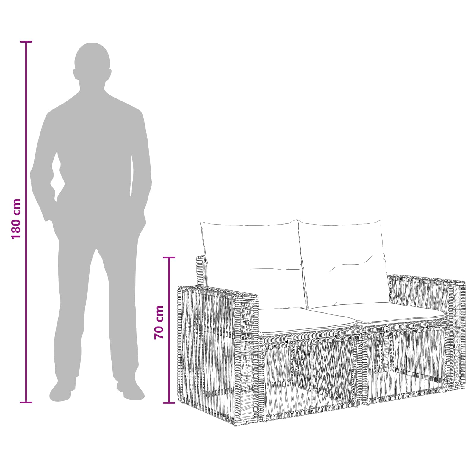 Set Divano da Giardino 6 pz Beige e Bianco Crema polyrattan