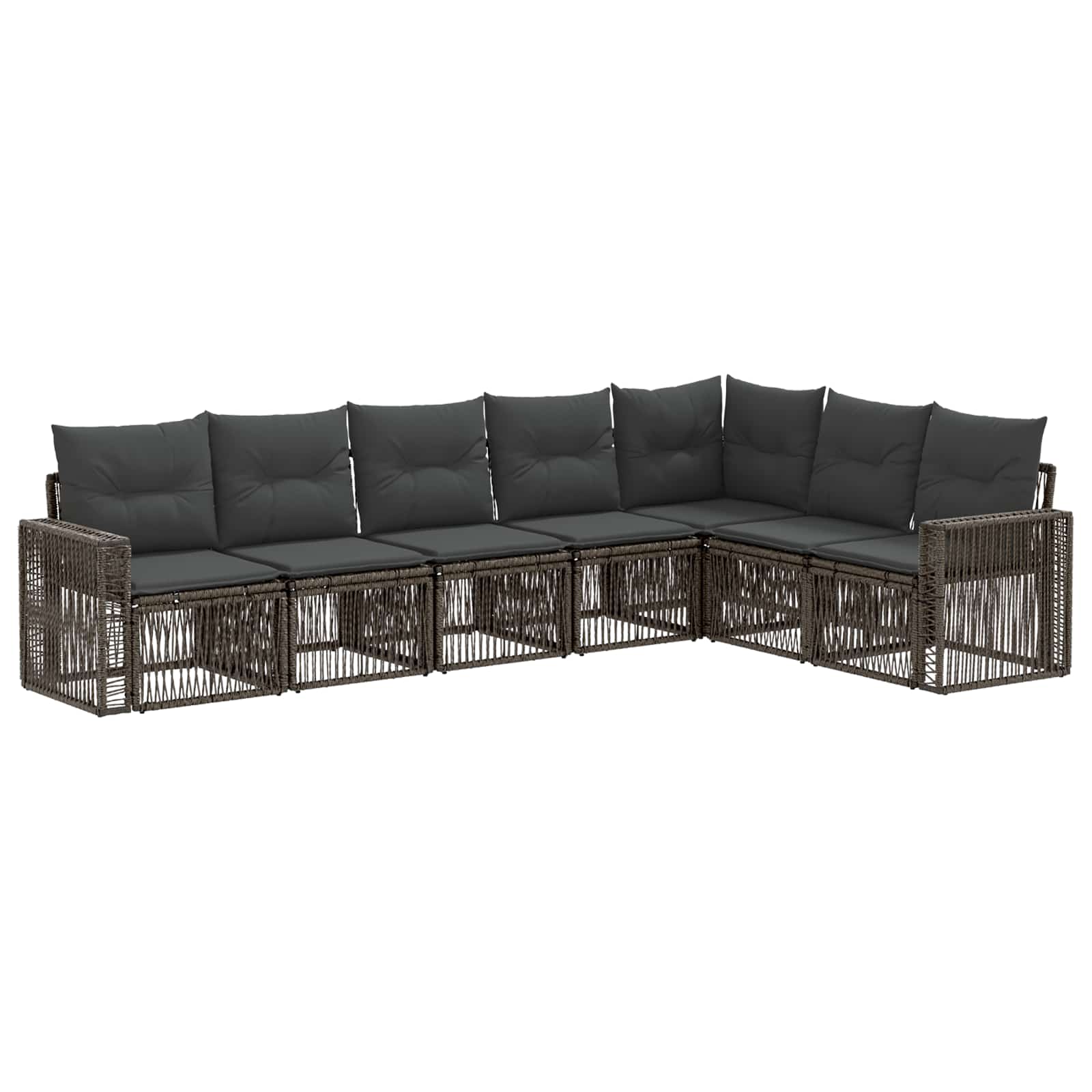 Set Divano da Giardino 7 pz Grigio e Grigio Scuro polyrattan