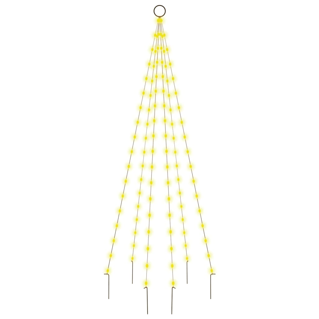 Albero di Natale Pennone Bianco Caldo 108 LED 180 cm