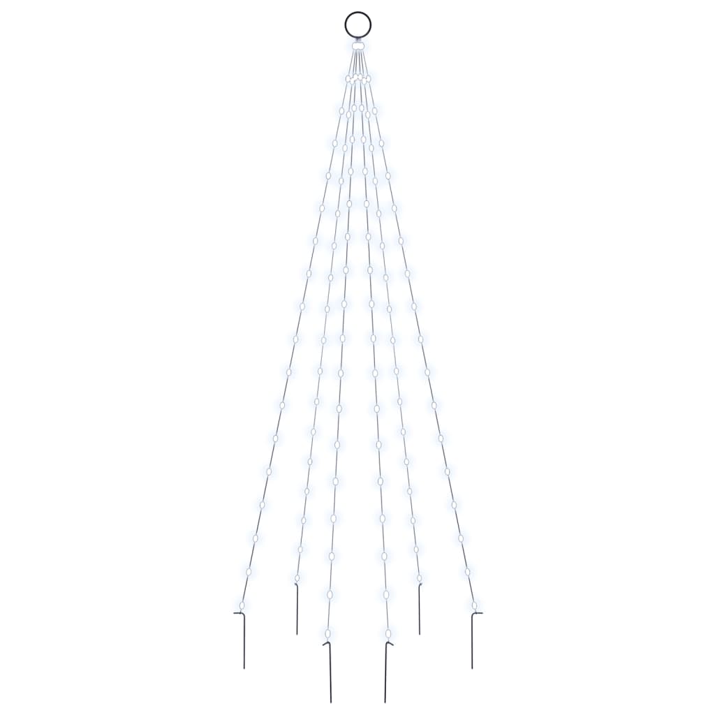 Albero di Natale Pennone Bianco Freddo 108 LED 180 cm