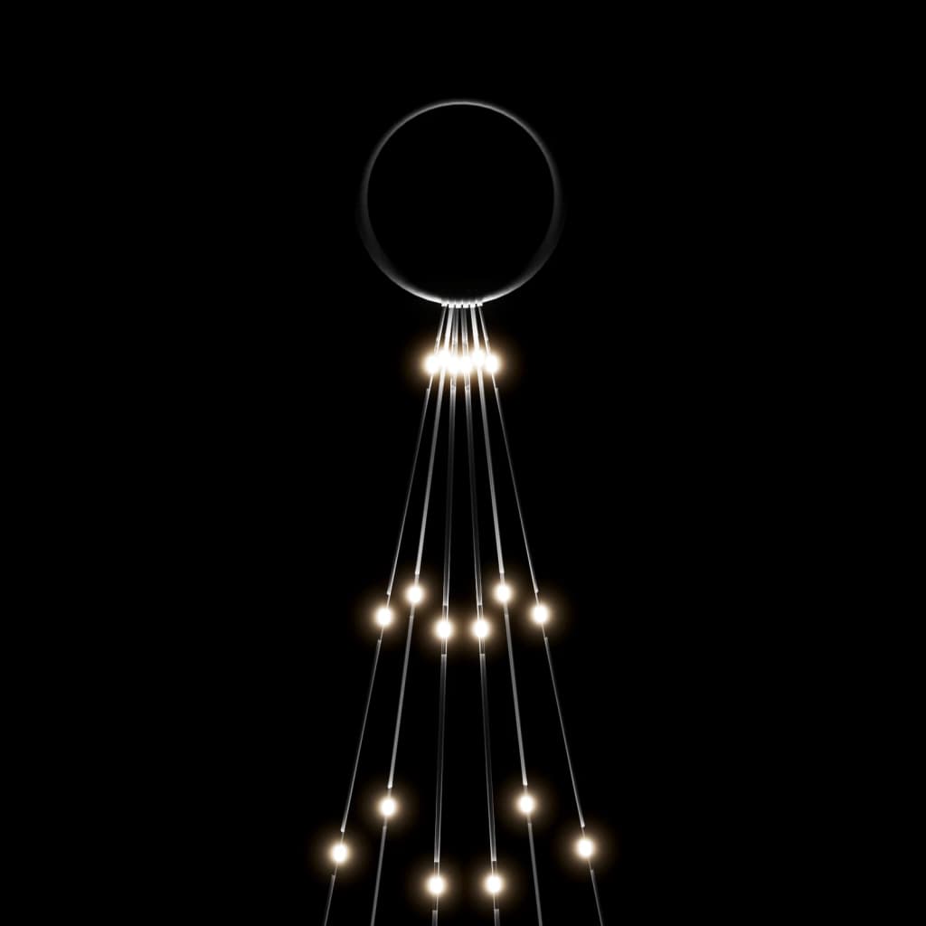 Albero di Natale Pennone Bianco Freddo 108 LED 180 cm