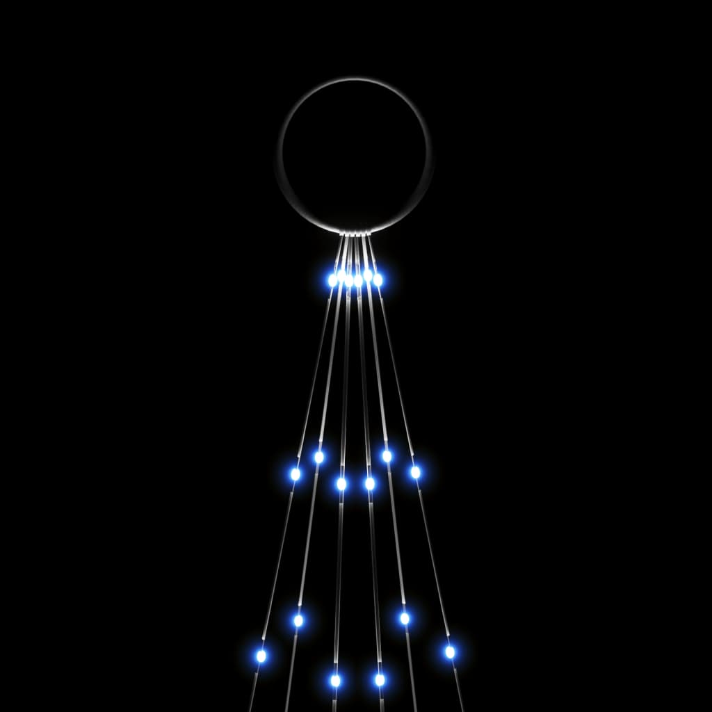 Albero di Natale Pennone Blu 108 LED 180 cm