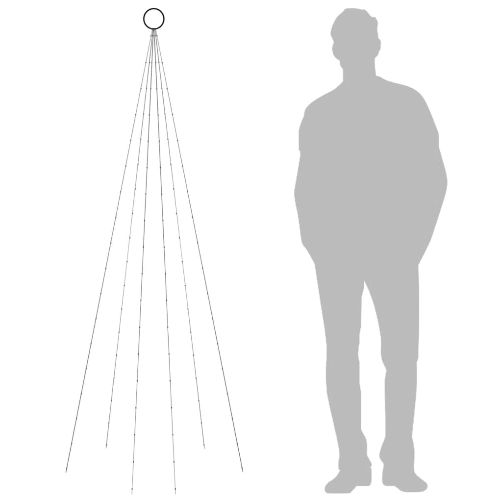 Albero di Natale Pennone Blu 108 LED 180 cm