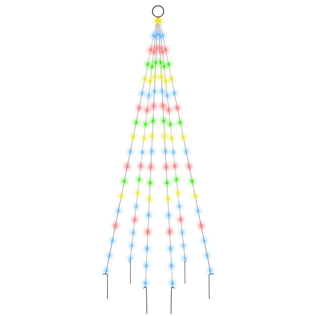 Albero di Natale Pennone Colorato 108 LED 180 cm