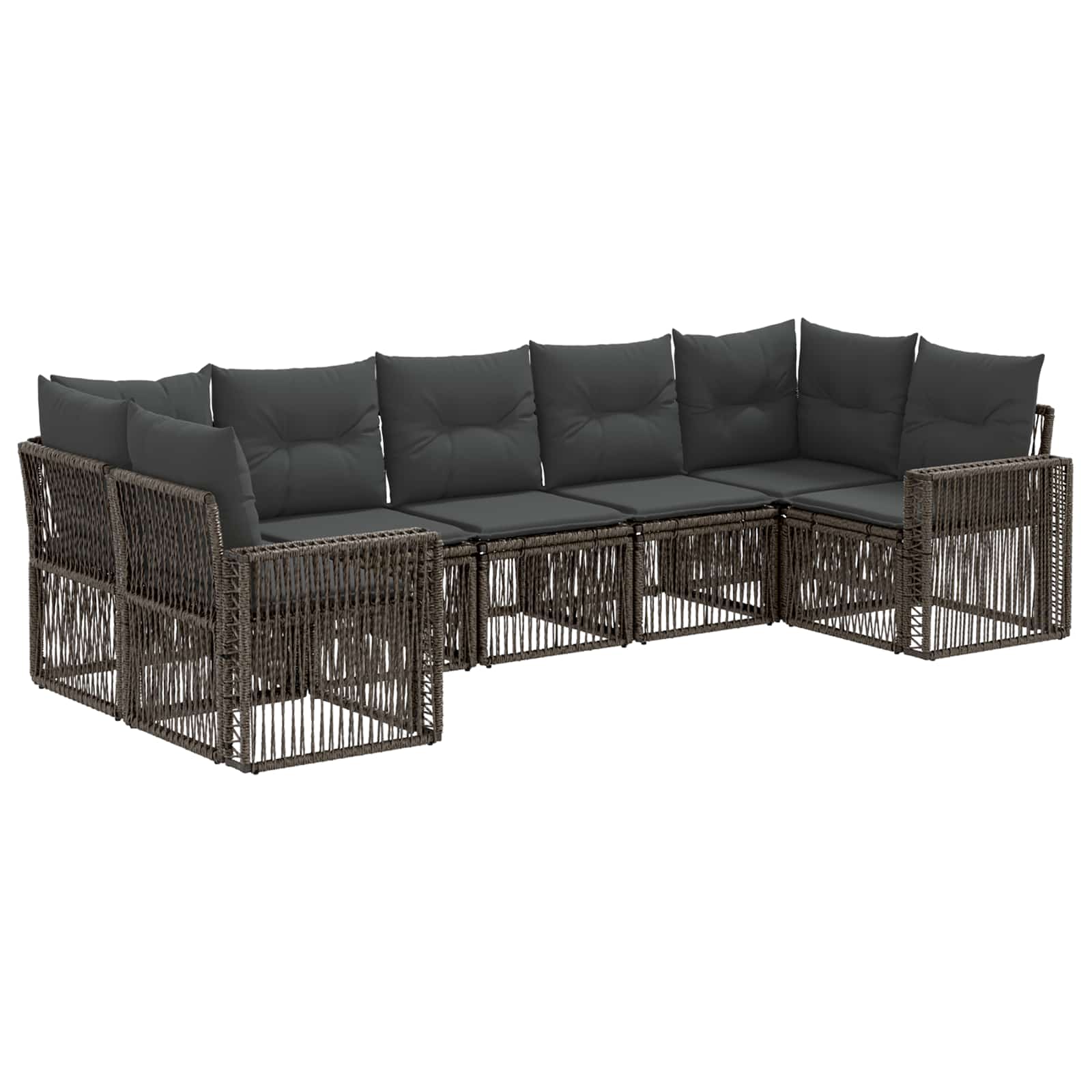 Set Divano da Giardino 7 pz 7-Numero di posti