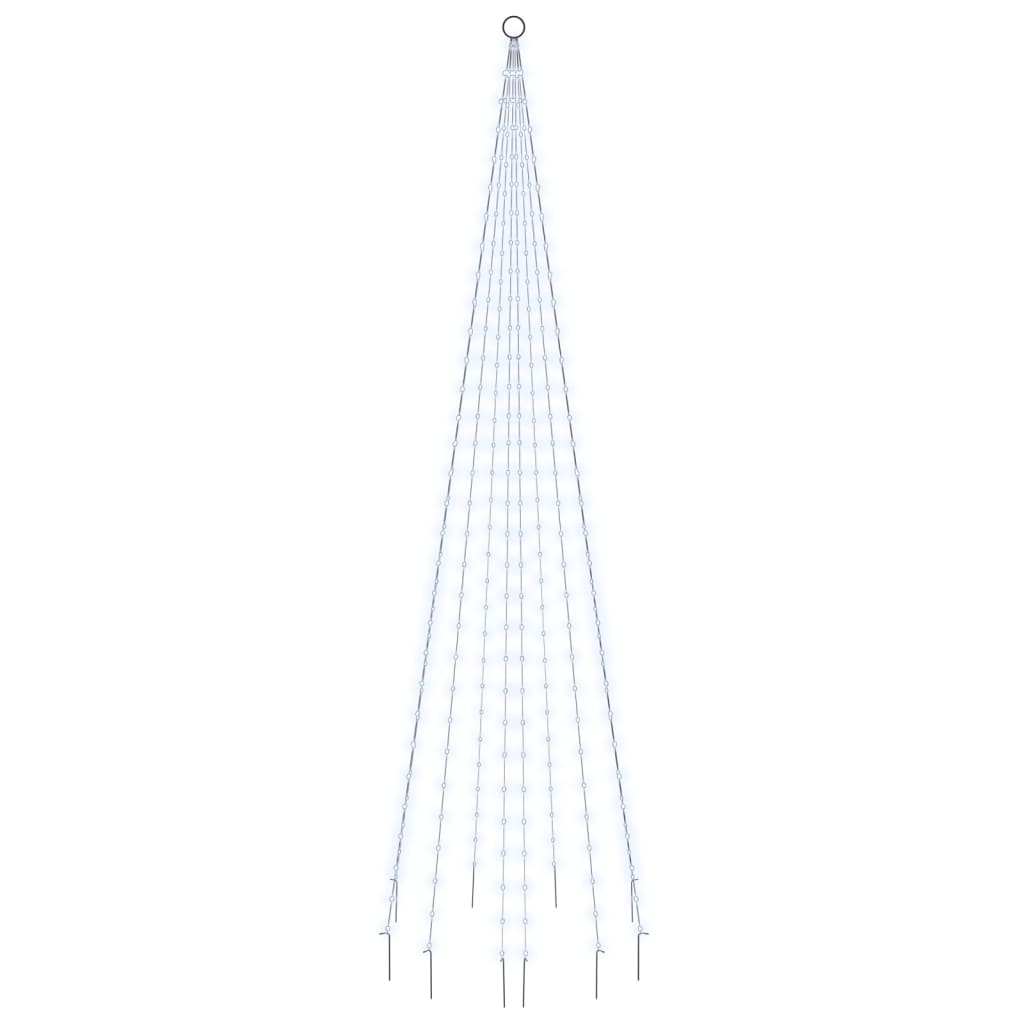 Albero di Natale Pennone Bianco Freddo 310 LED 300 cm