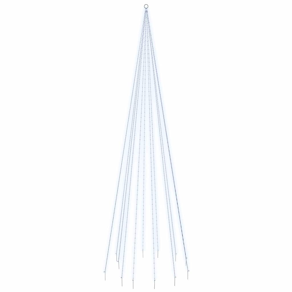 Albero di Natale Pennone Bianco Freddo 732 LED 500 cm