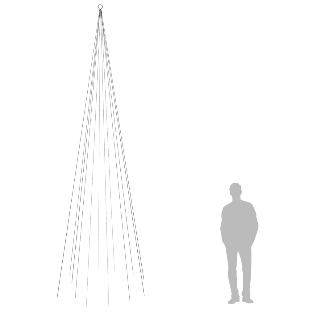 Albero di Natale Pennone Colorato 732 LED 500 cm