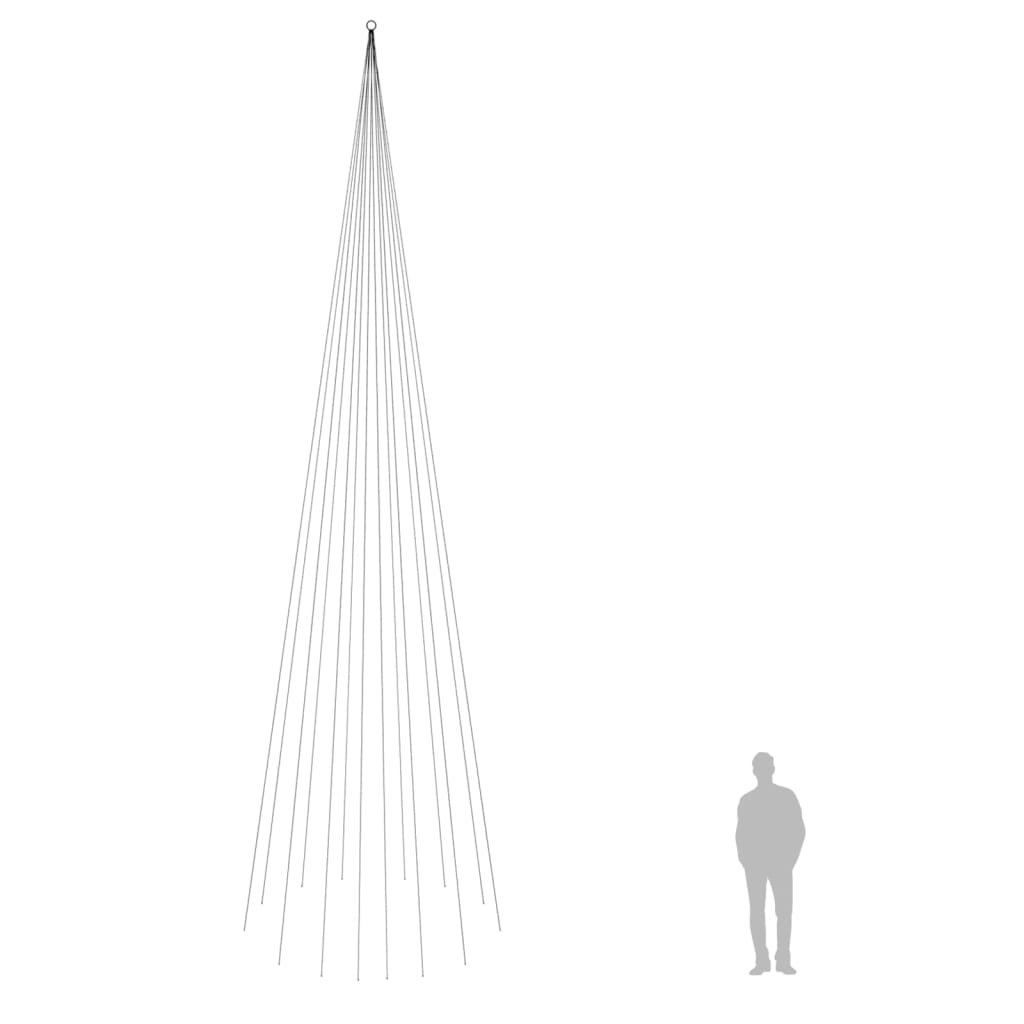 Albero di Natale Pennone Bianco Caldo 1134 LED 800 cm