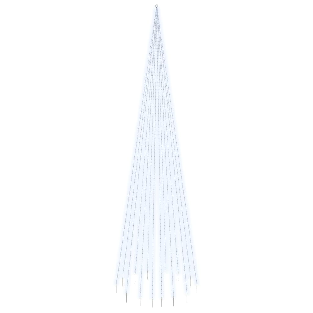 Albero di Natale Pennone Bianco Freddo 1134 LED 800 cm