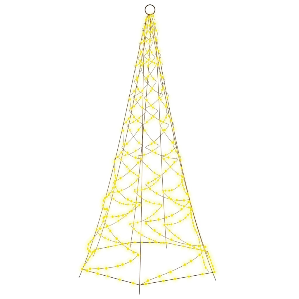 Albero di Natale Pennone Bianco Caldo 200 LED 180 cm