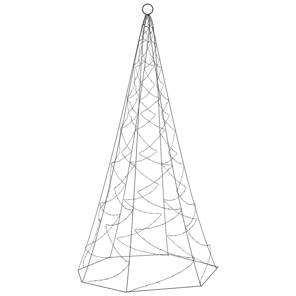 Albero di Natale Pennone Bianco Caldo 200 LED 180 cm