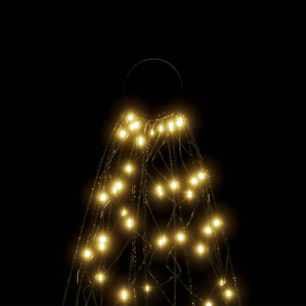 Albero di Natale Pennone Bianco Caldo 200 LED 180 cm