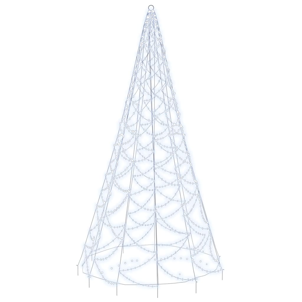 Albero di Natale Pennone Bianco Freddo 500 LED 300 cm