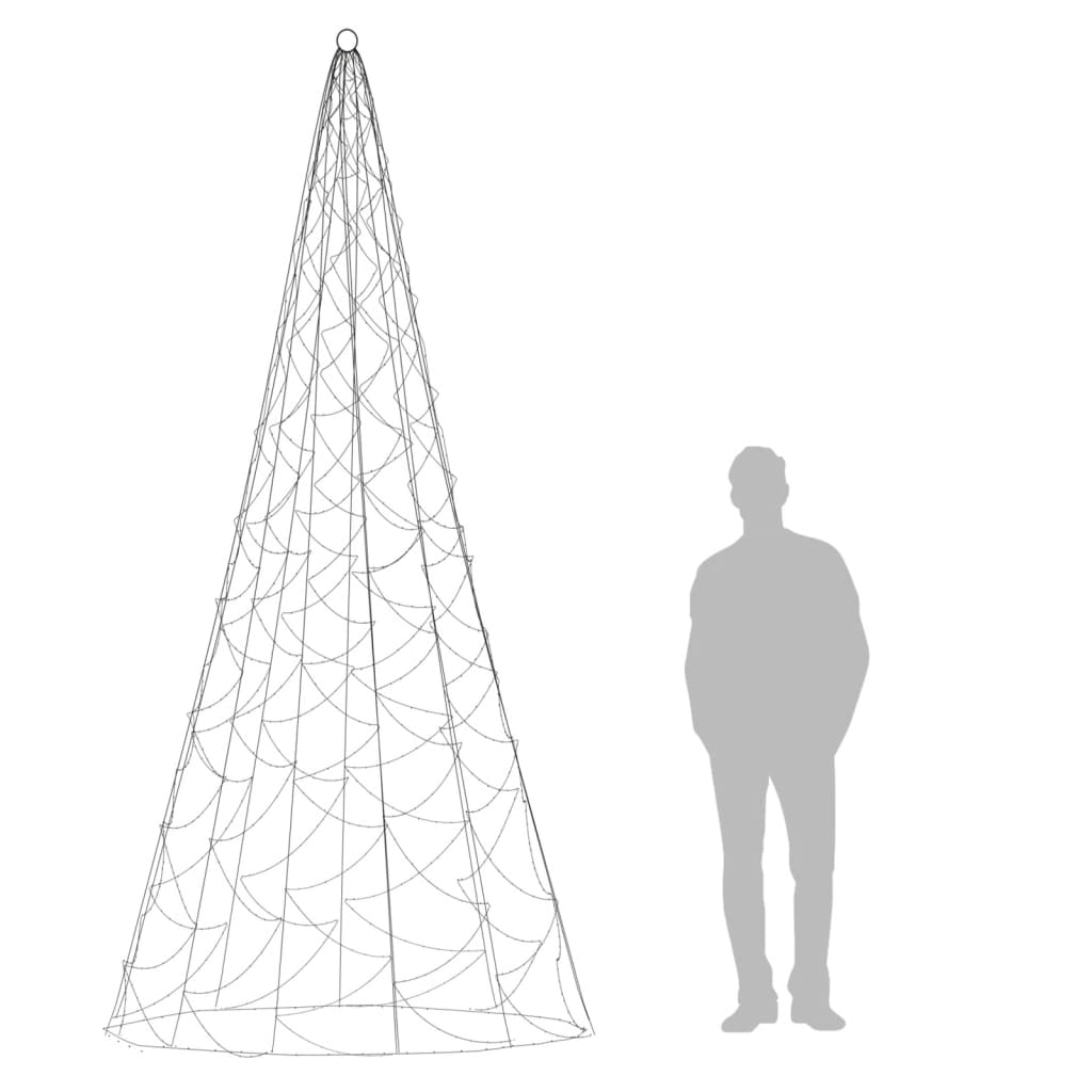 Albero di Natale Pennone Bianco Freddo 500 LED 300 cm