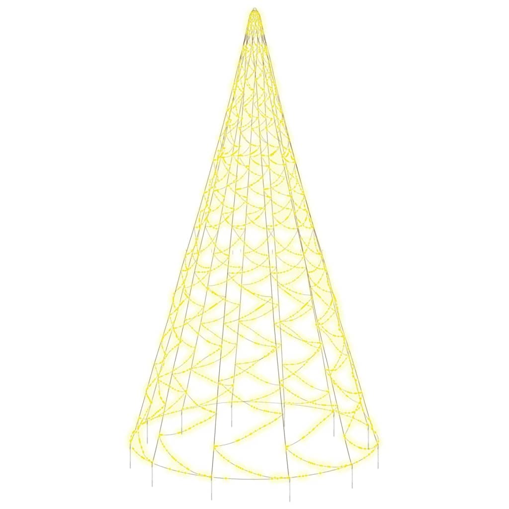 Albero di Natale Pennone Bianco Caldo 1400 LED 500 cm