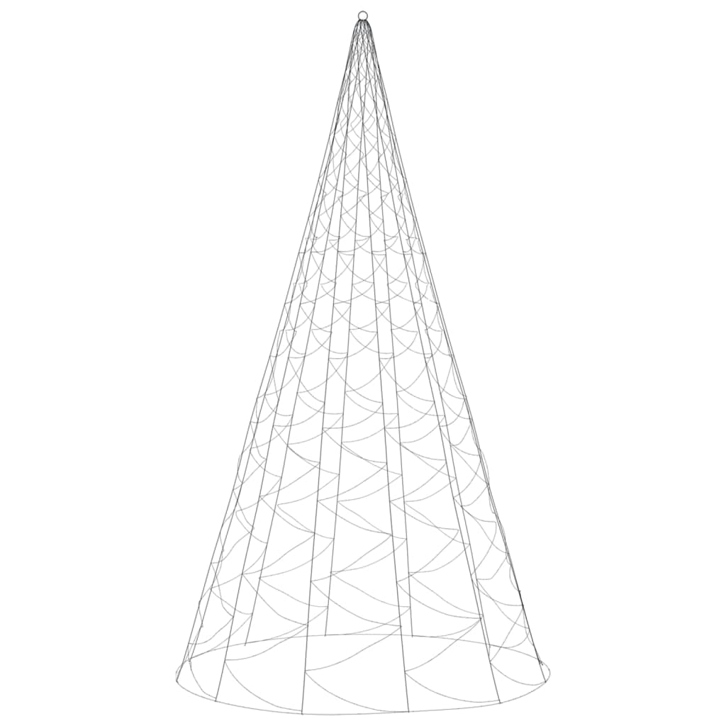 Albero di Natale Pennone Bianco Caldo 1400 LED 500 cm