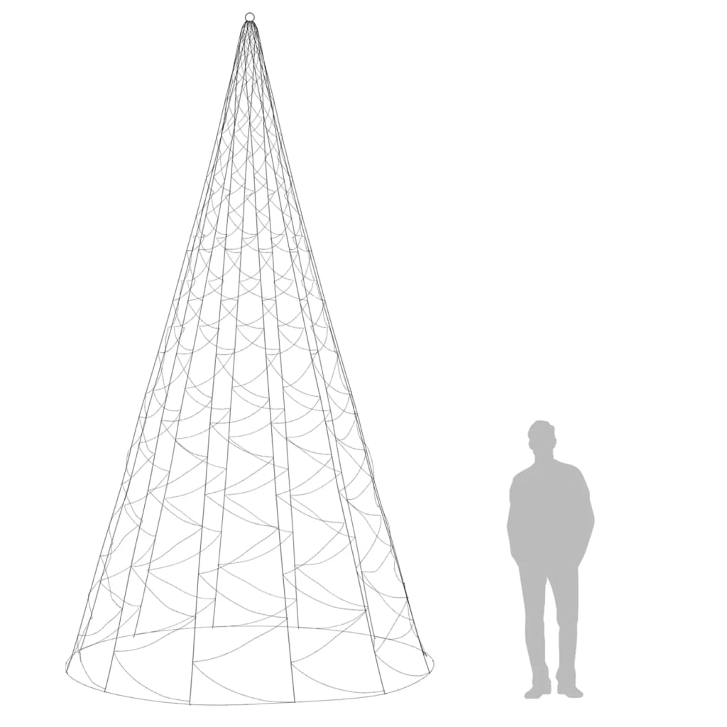 Albero di Natale Pennone Bianco Caldo 1400 LED 500 cm