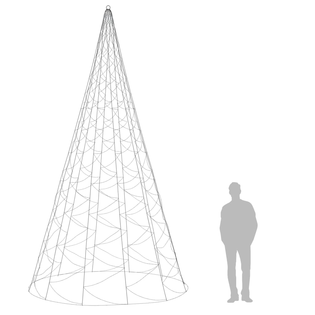 Albero di Natale Pennone Blu 1400 LED 500 cm