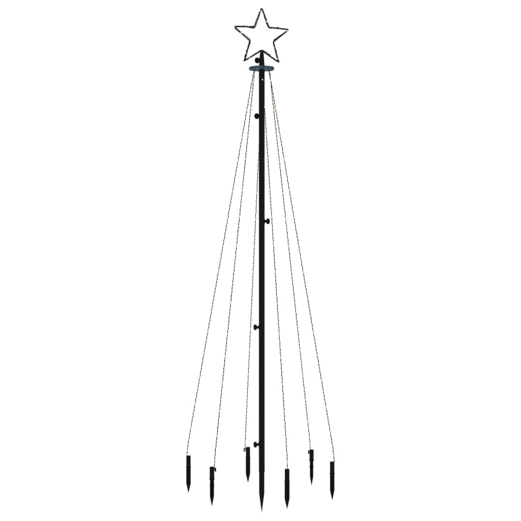 Albero di Natale con Puntale Bianco Caldo 108 LED 180 cm