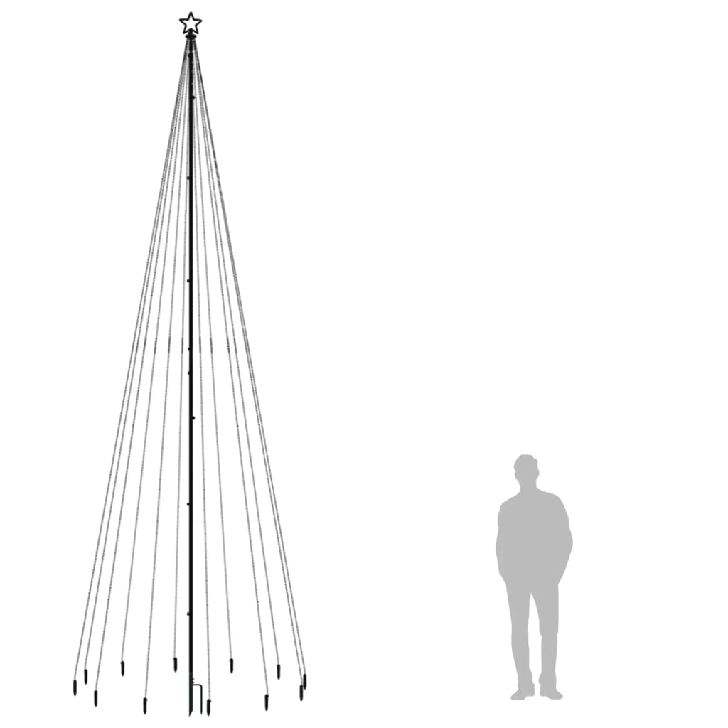 Albero di Natale con Puntale Bianco Caldo 732 LED 500 cm