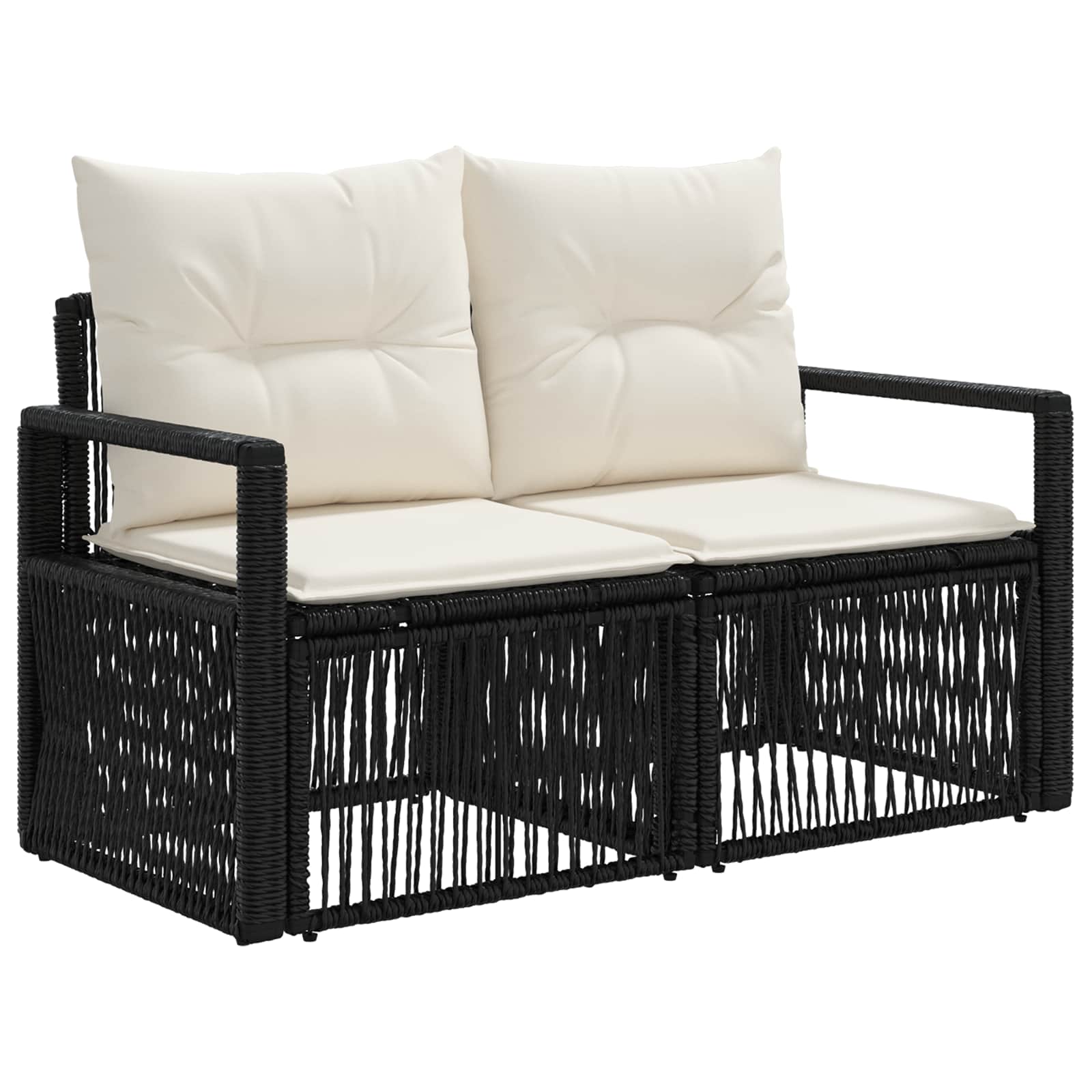 Set Divano da Giardino 8 pz Nero polyrattan