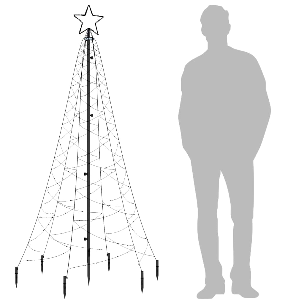 Albero di Natale con Puntale Blu 200 LED 180 cm