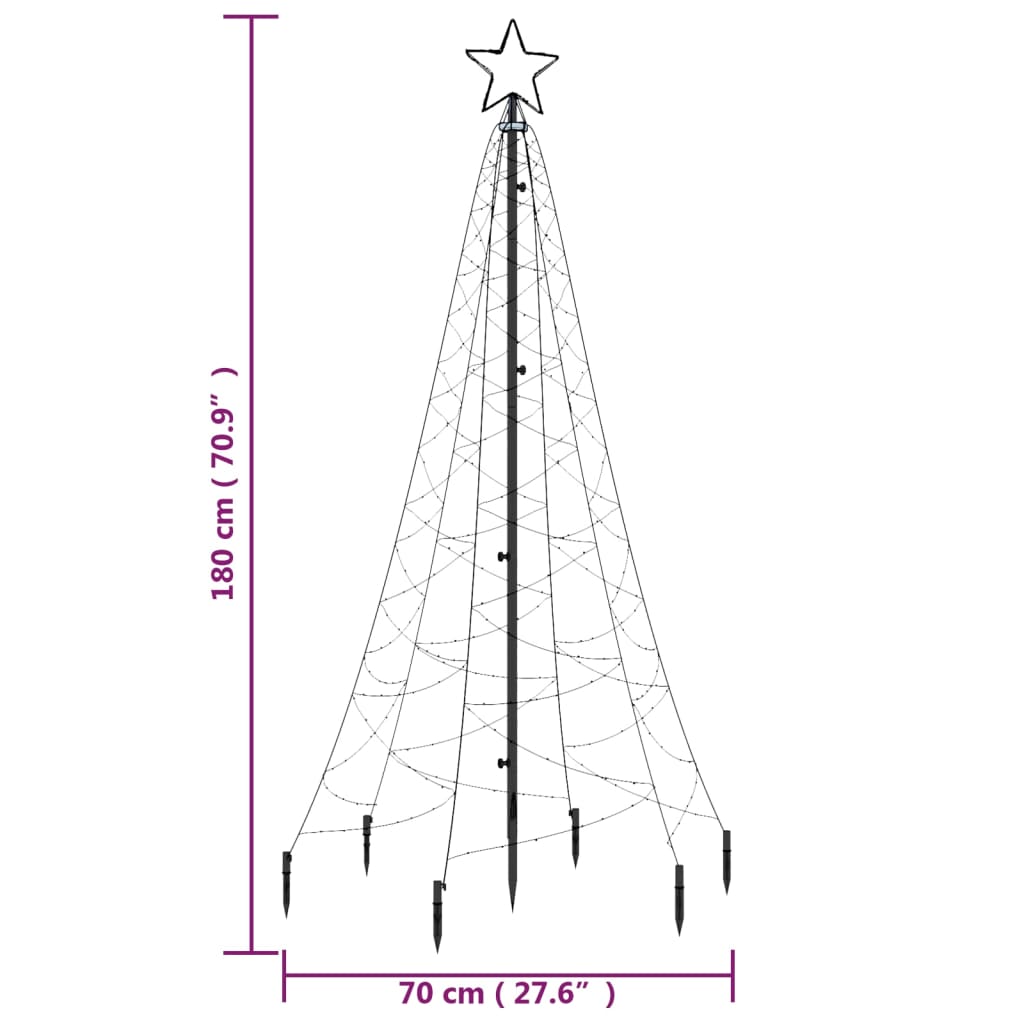 Albero di Natale con Puntale Blu 200 LED 180 cm