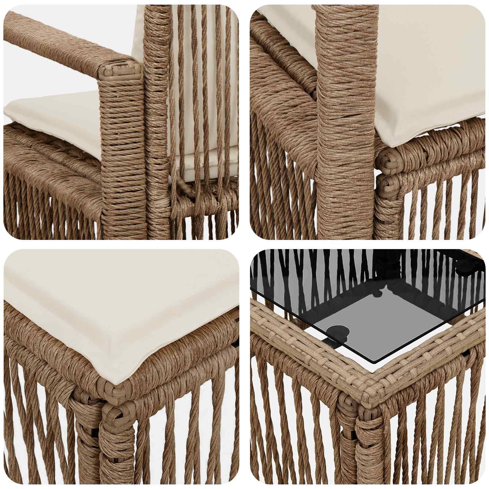 Set Divano da Giardino 6 pz Beige polyrattan