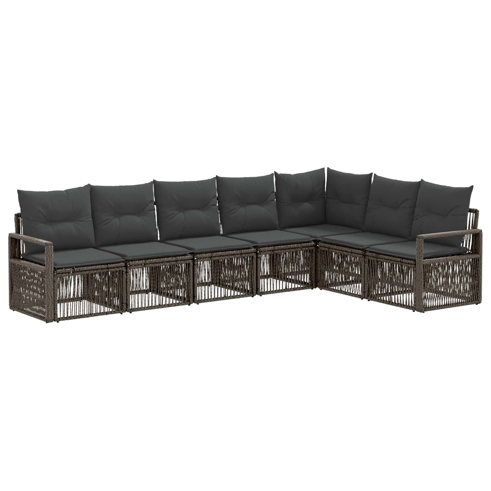 Set Divano da Giardino 7 pz Grigio polyrattan