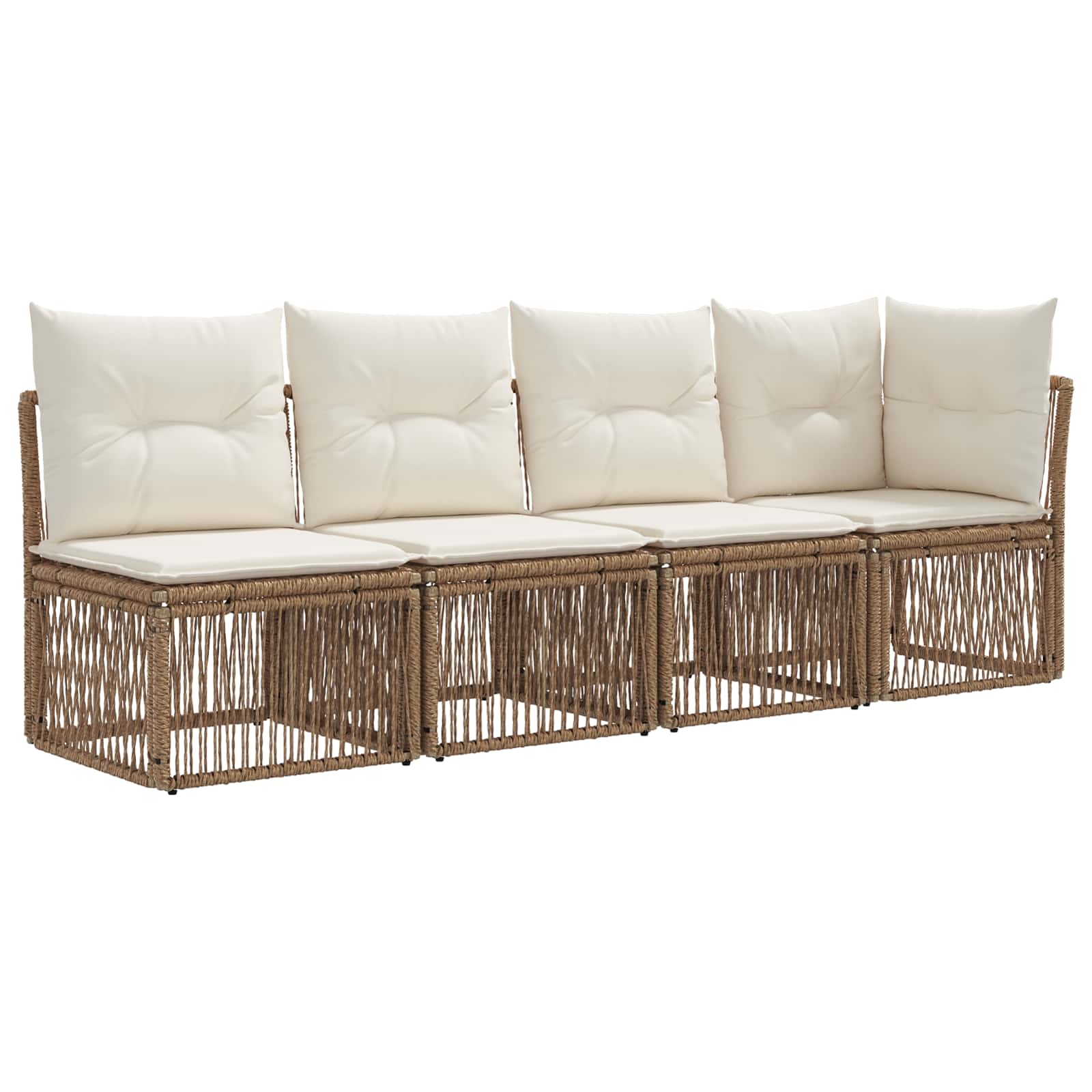 Set Divano da Giardino 8 pz Beige polyrattan
