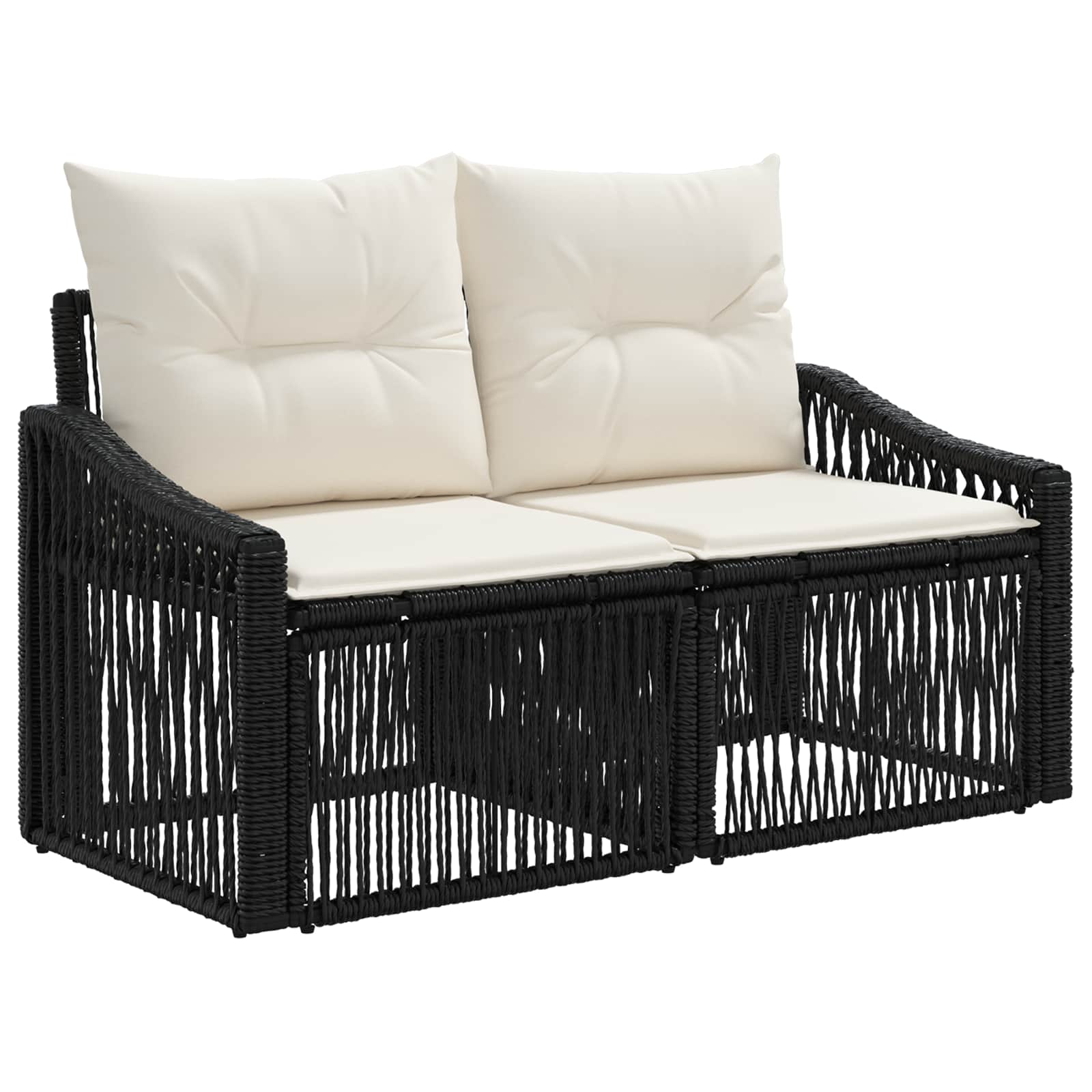 Set Divano da Giardino 8 pz Nero polyrattan