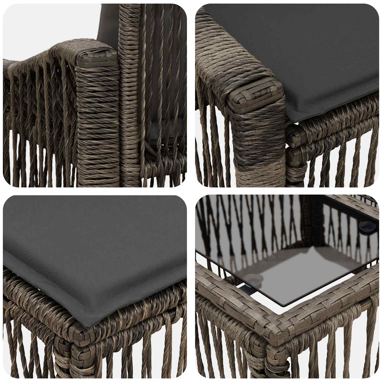 Set Divano da Giardino 6 pz Grigio polyrattan