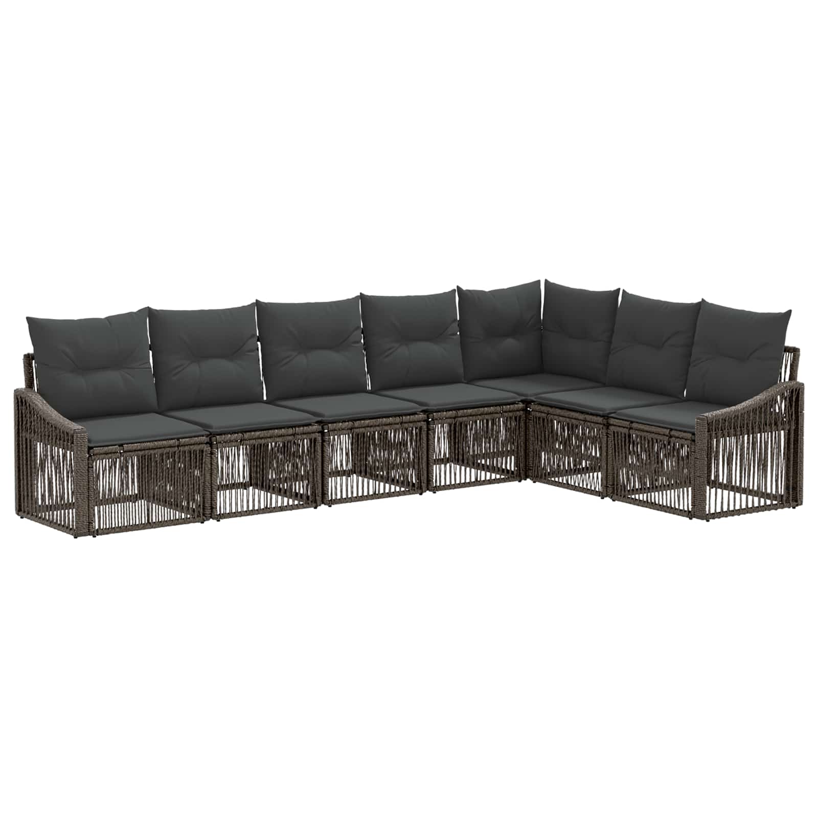 Set Divano da Giardino 7 pz Grigio polyrattan