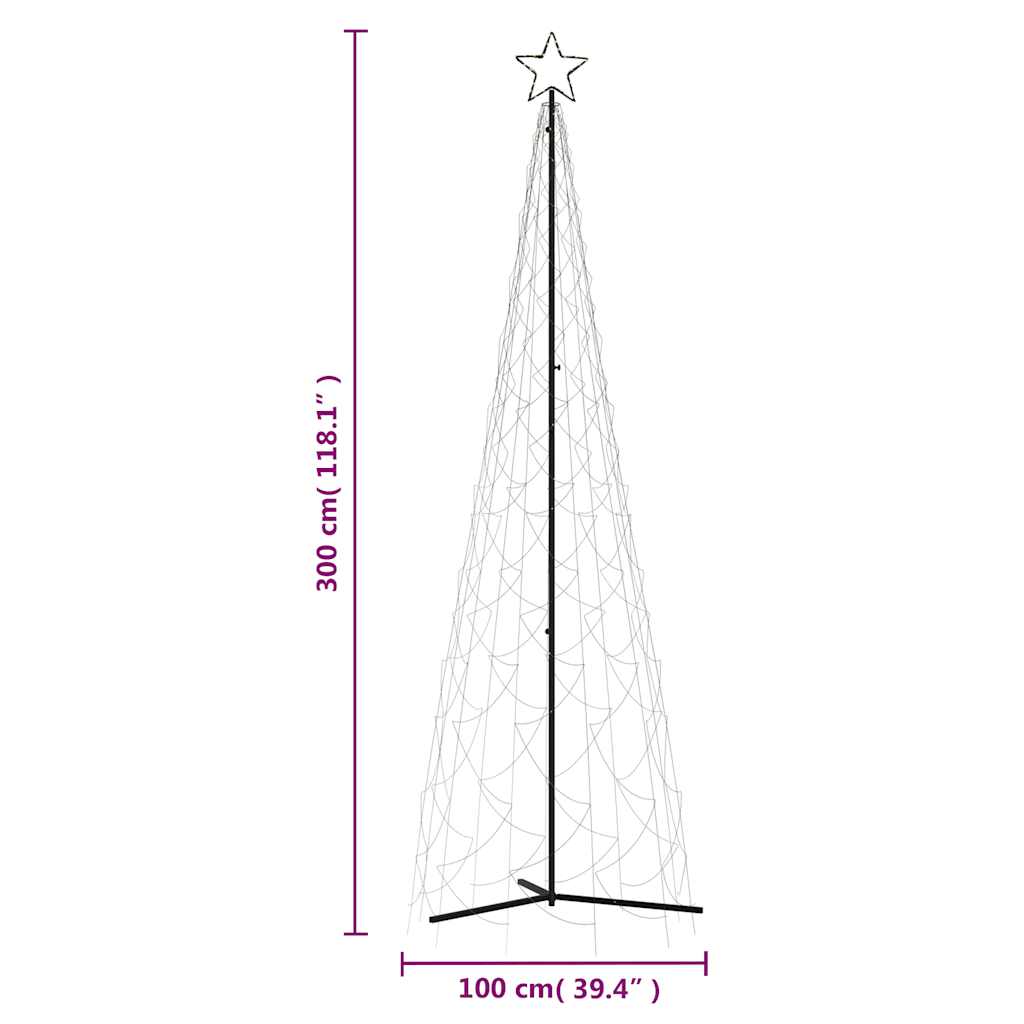 Albero di Natale a forma di cono luce Bianca Calda 500 LED 100x300 cm