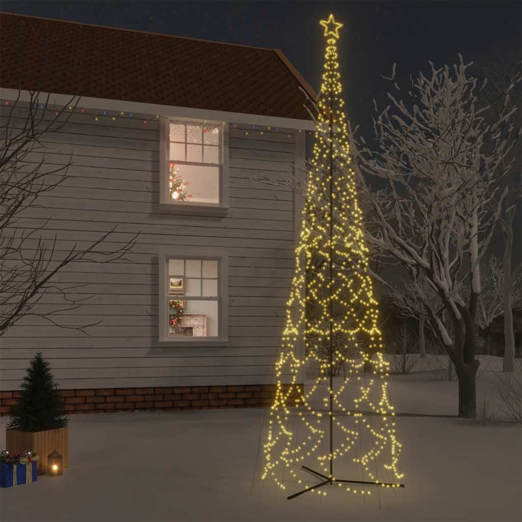 Albero di Natale a forma di cono luce Bianca Calda 3000 LED 230x800 cm