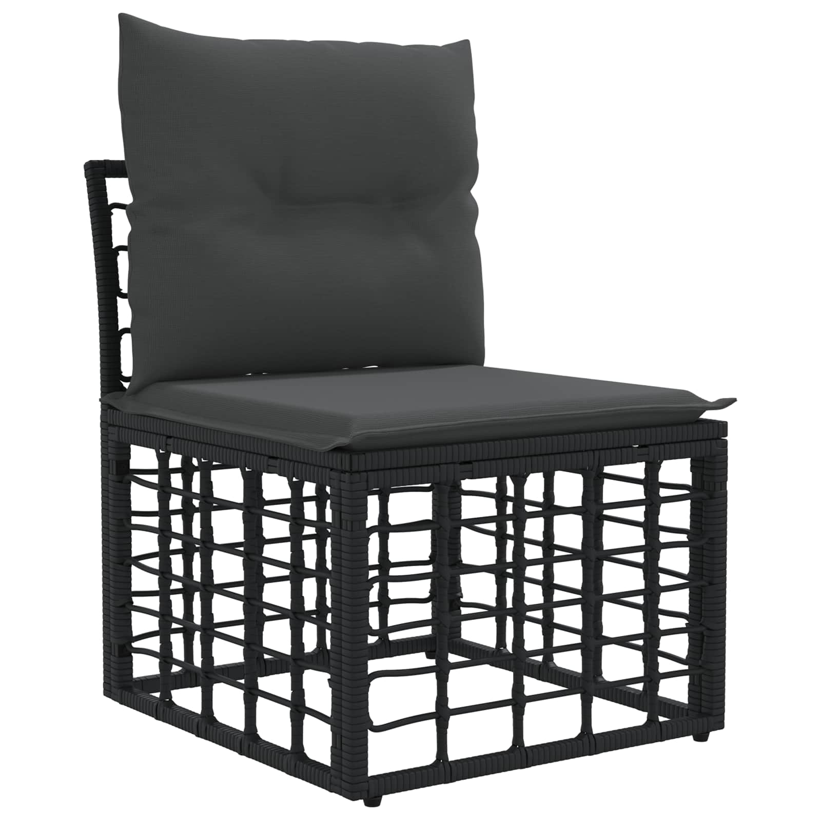 Set di divani da esterno 7 pz Nero Poliestere
