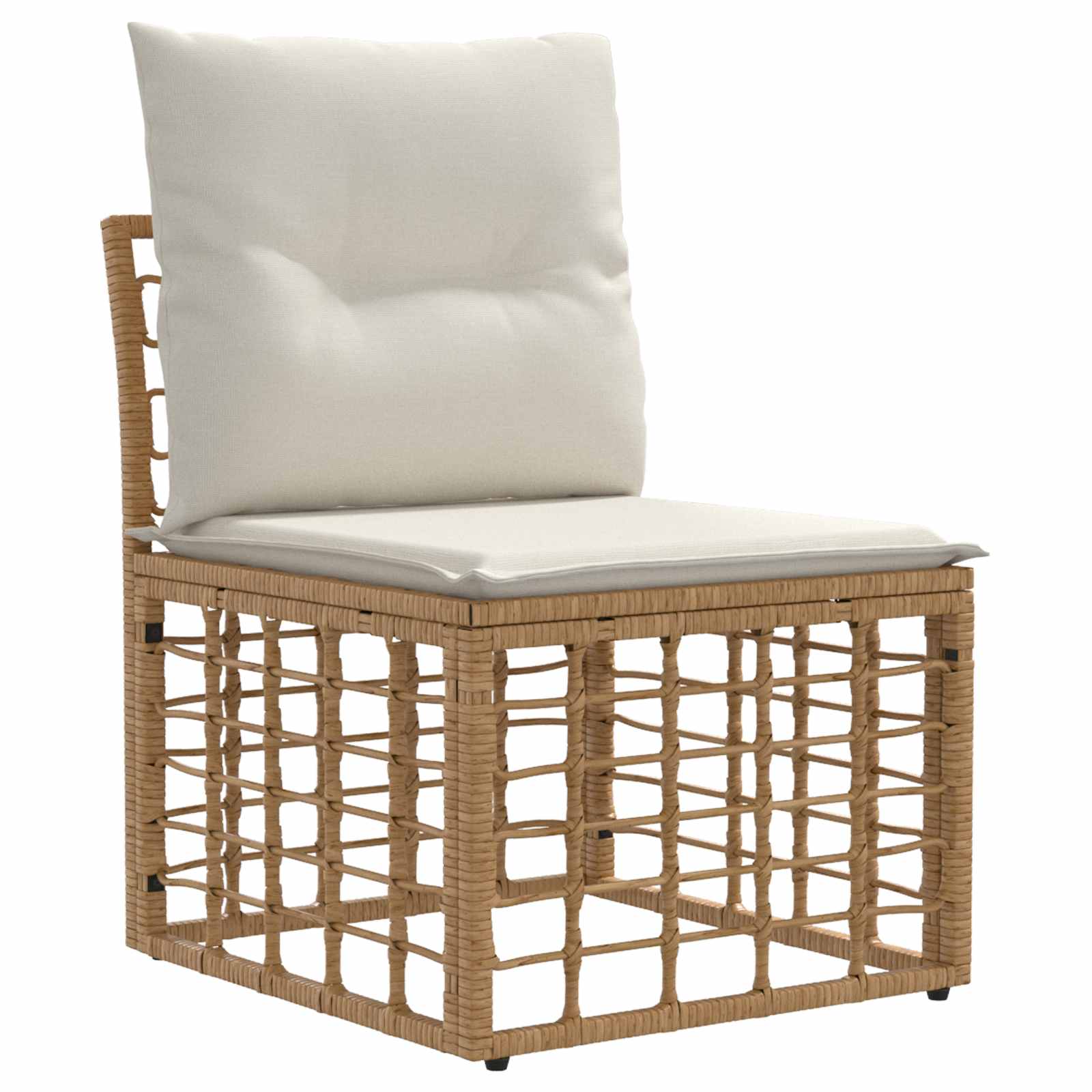 Set di divani da esterno 7 pz Naturale e Bianco Crema