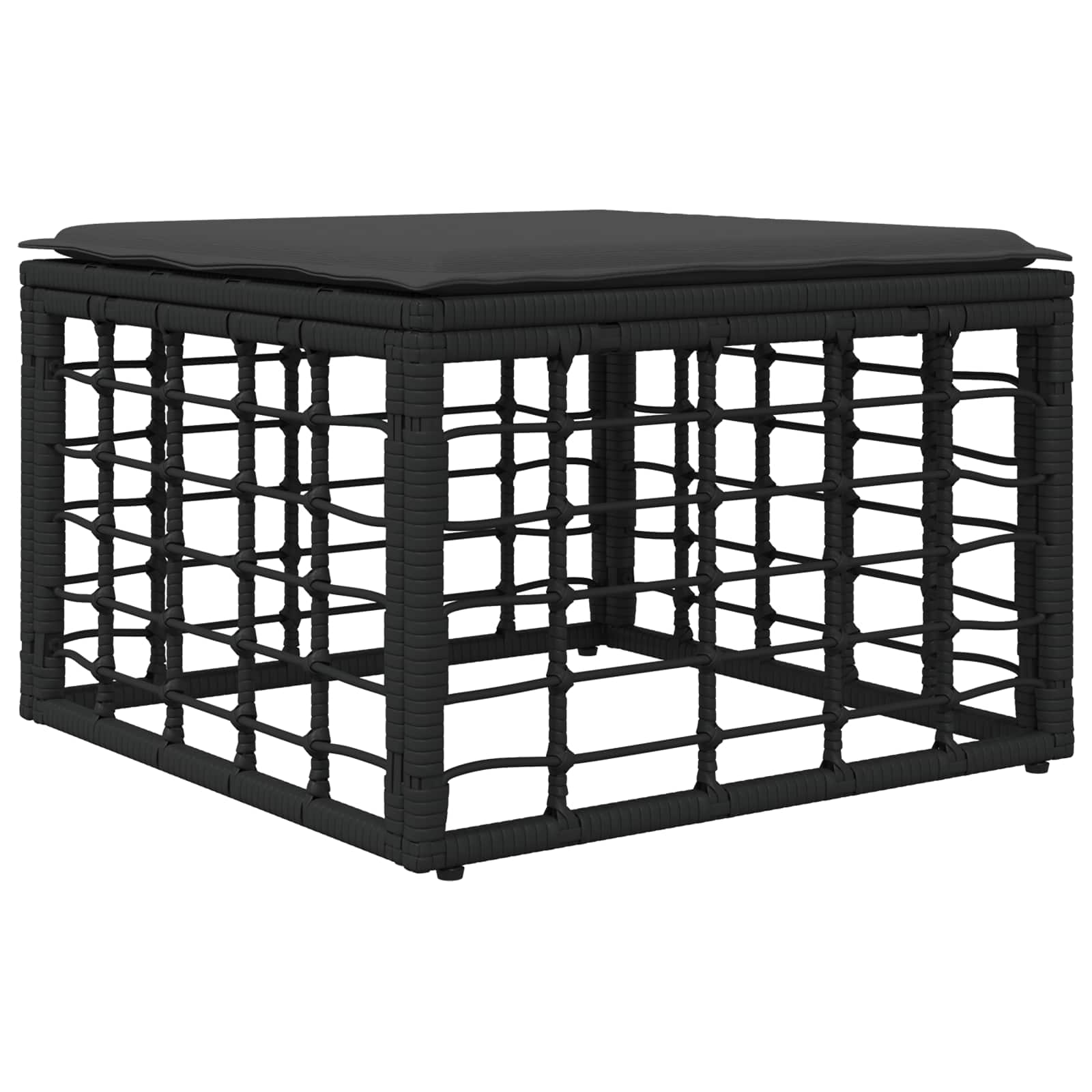 Set di divani da esterno 8 pz Nero e Grigio scuro Poliestere