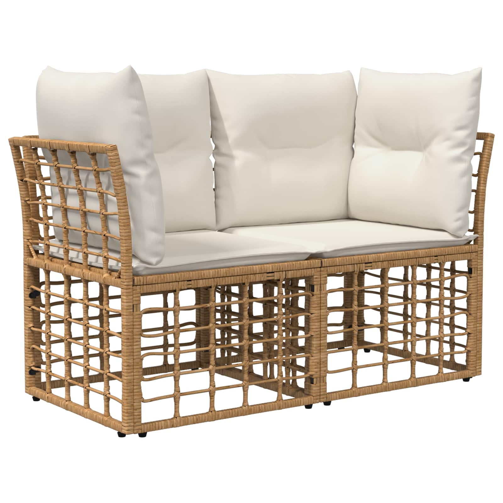 Set di divani da esterno 7 pz 7-Posti Naturale e Bianco Crema
