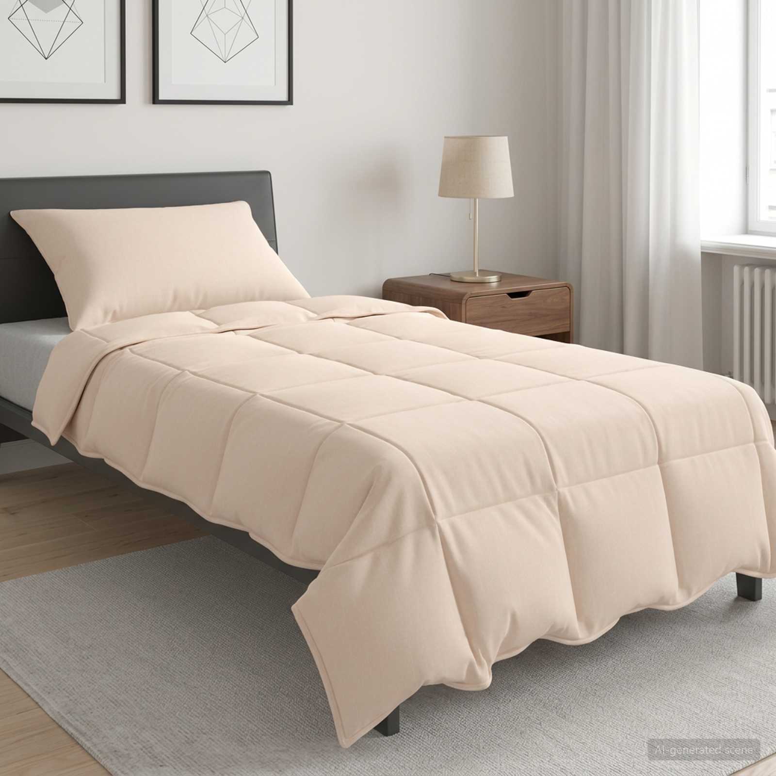 Set di Piumoni 2 pz Estate 100% Kapok Naturale Beige