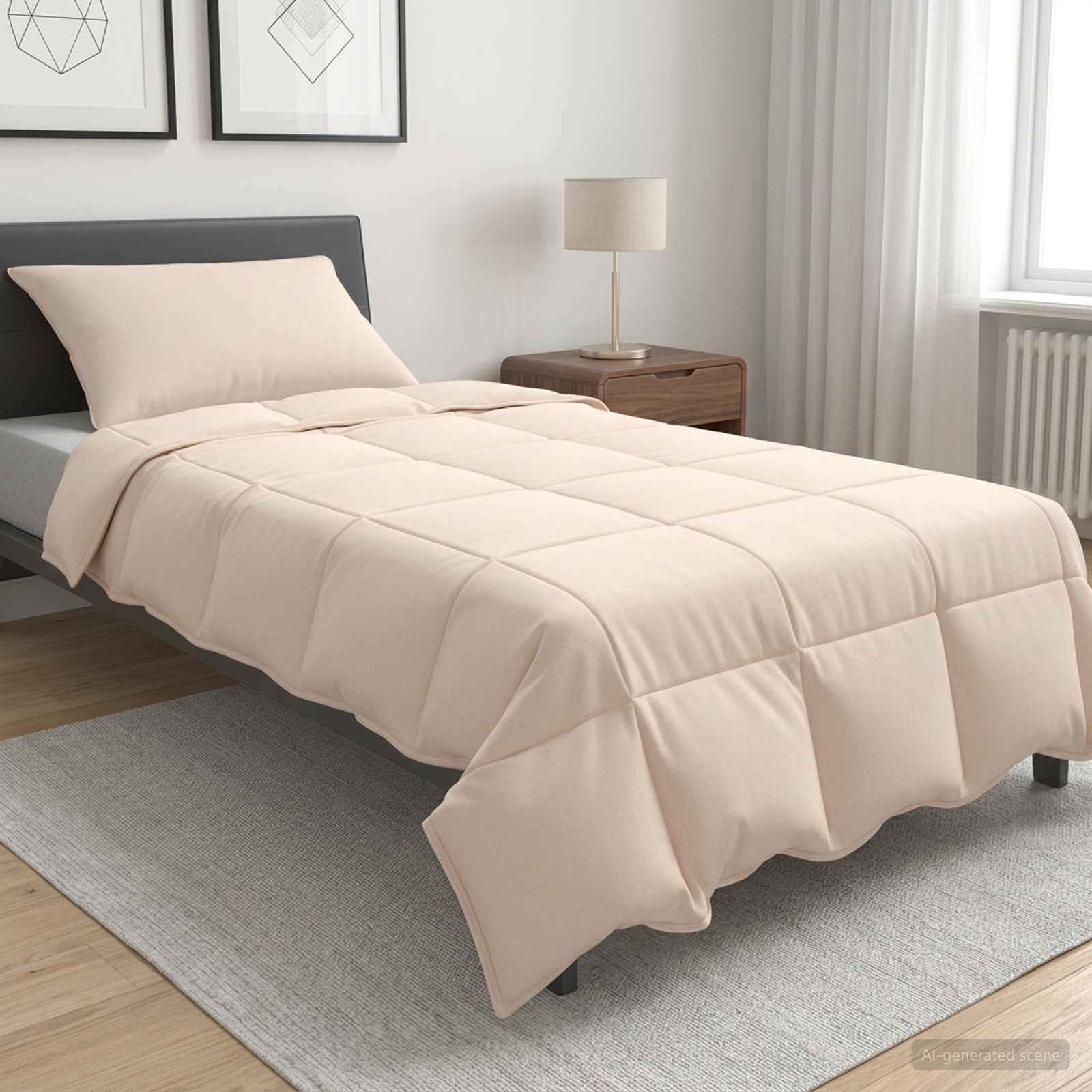 Set di Piumoni 2 pz 137 x 200 cm Tutte le stagioni Beige