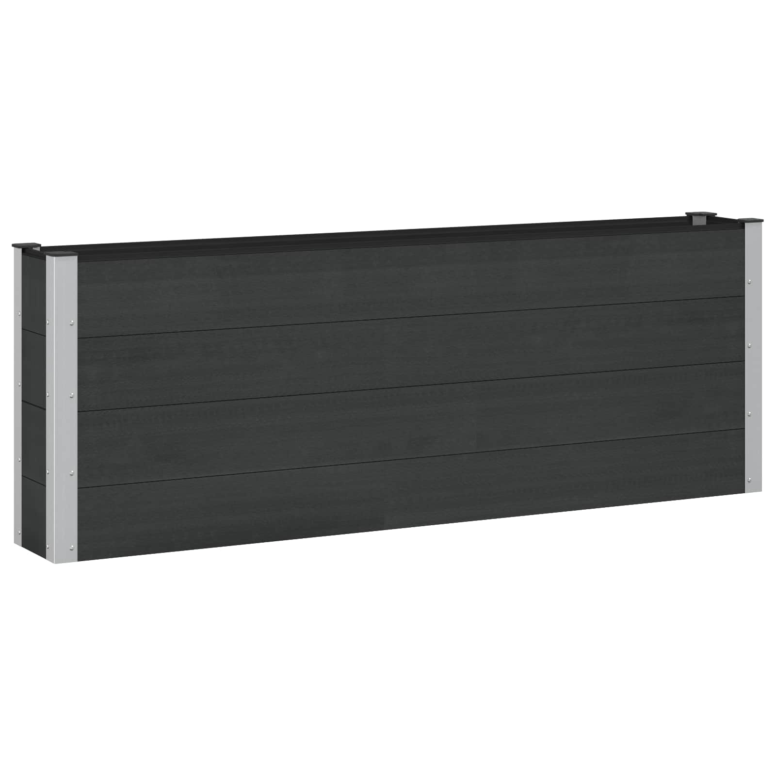 Letto rialzato da giardino Nero 200 x 30 x 72 cm