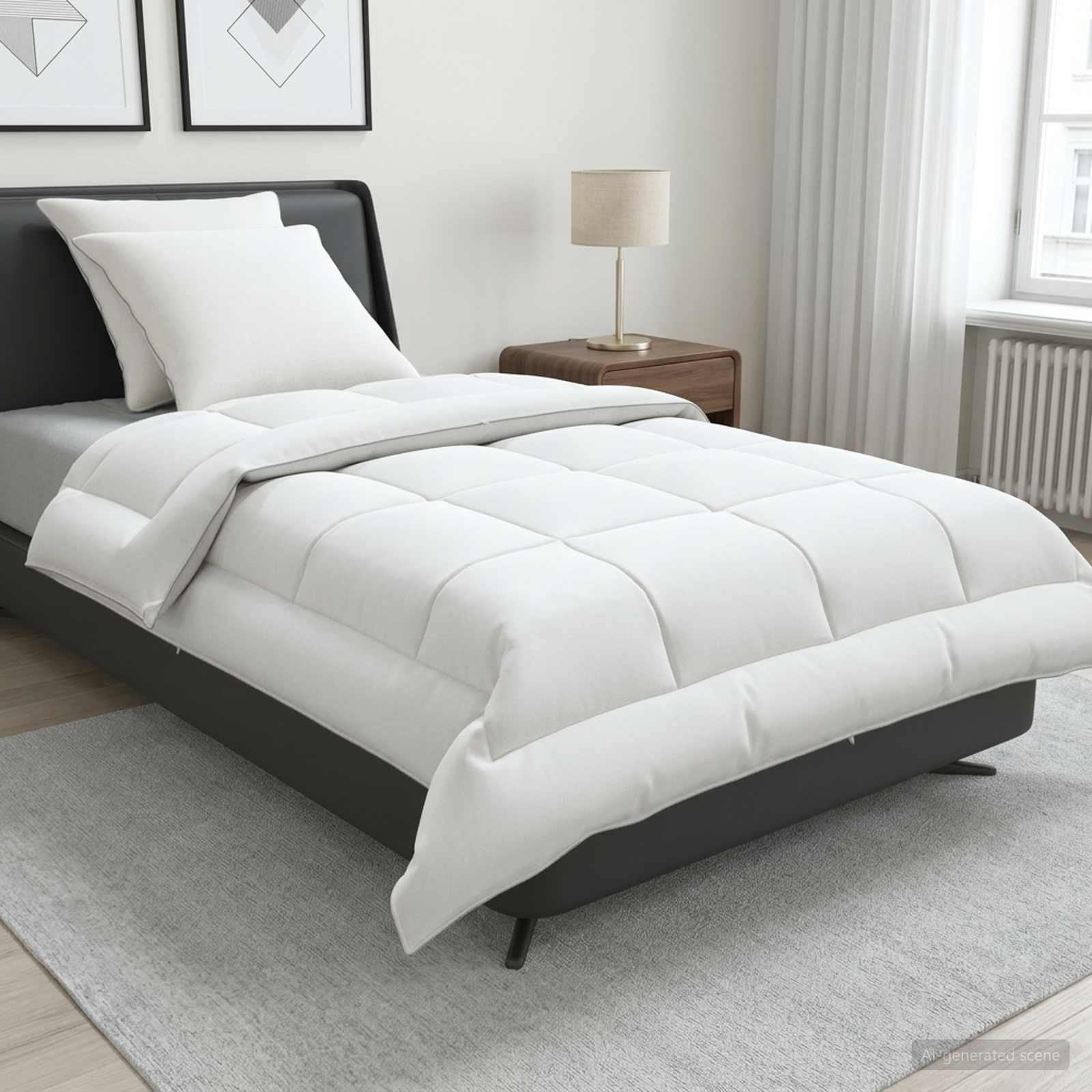 Set di piumone e cuscini 3 pz 135x220 cm Estate 140 GSM Lana