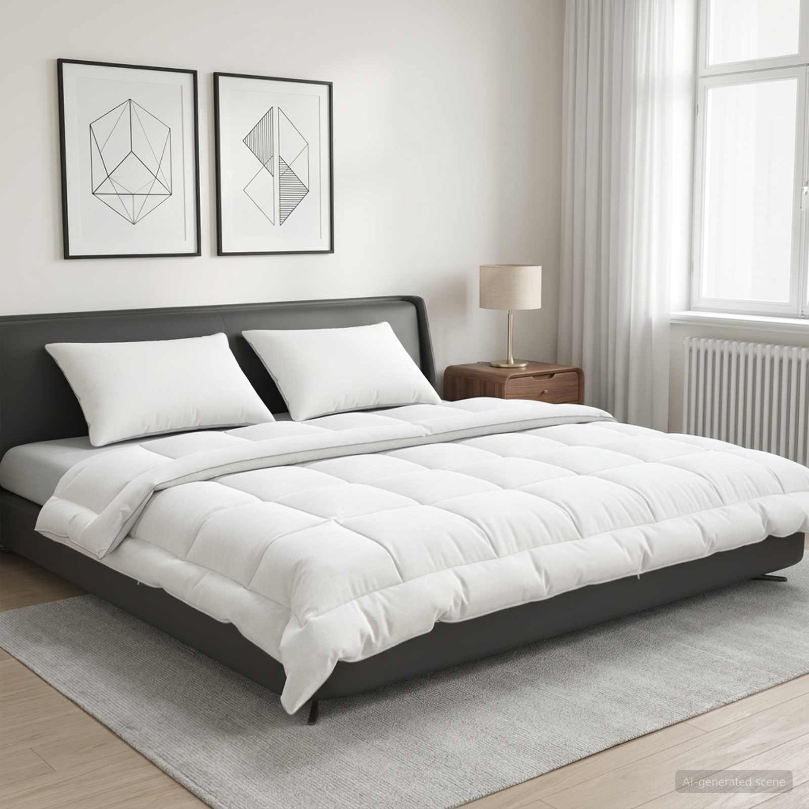 Set di piumone e cuscini 3 pz 220x260 cm Estate 140 GSM Lana