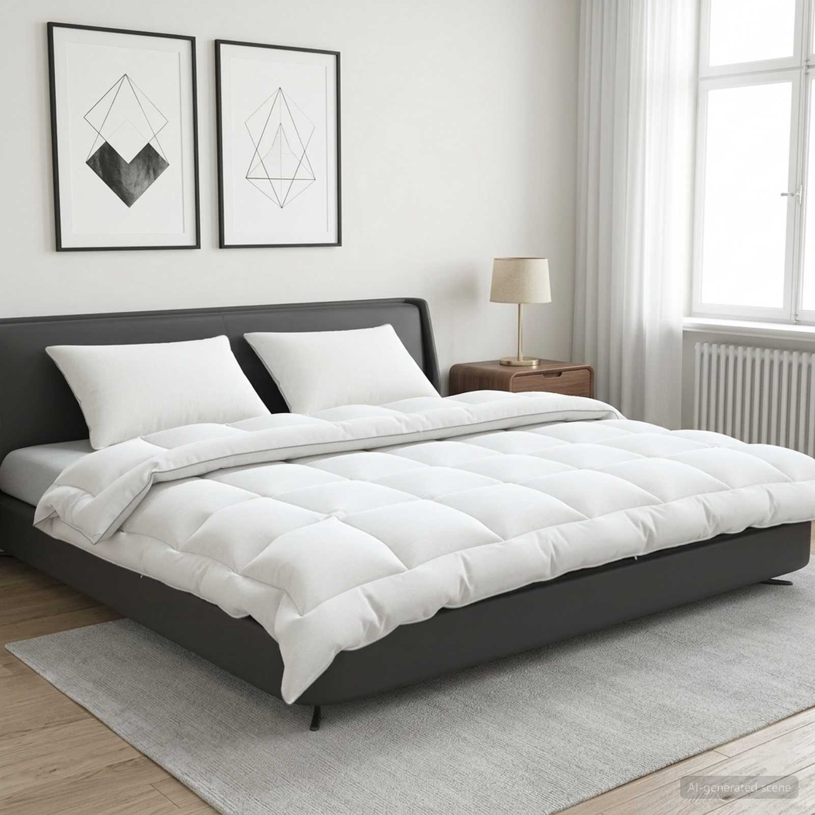 Set di piumone e cuscini 3 pz 200x220 cm 4 stagioni 220 GSM