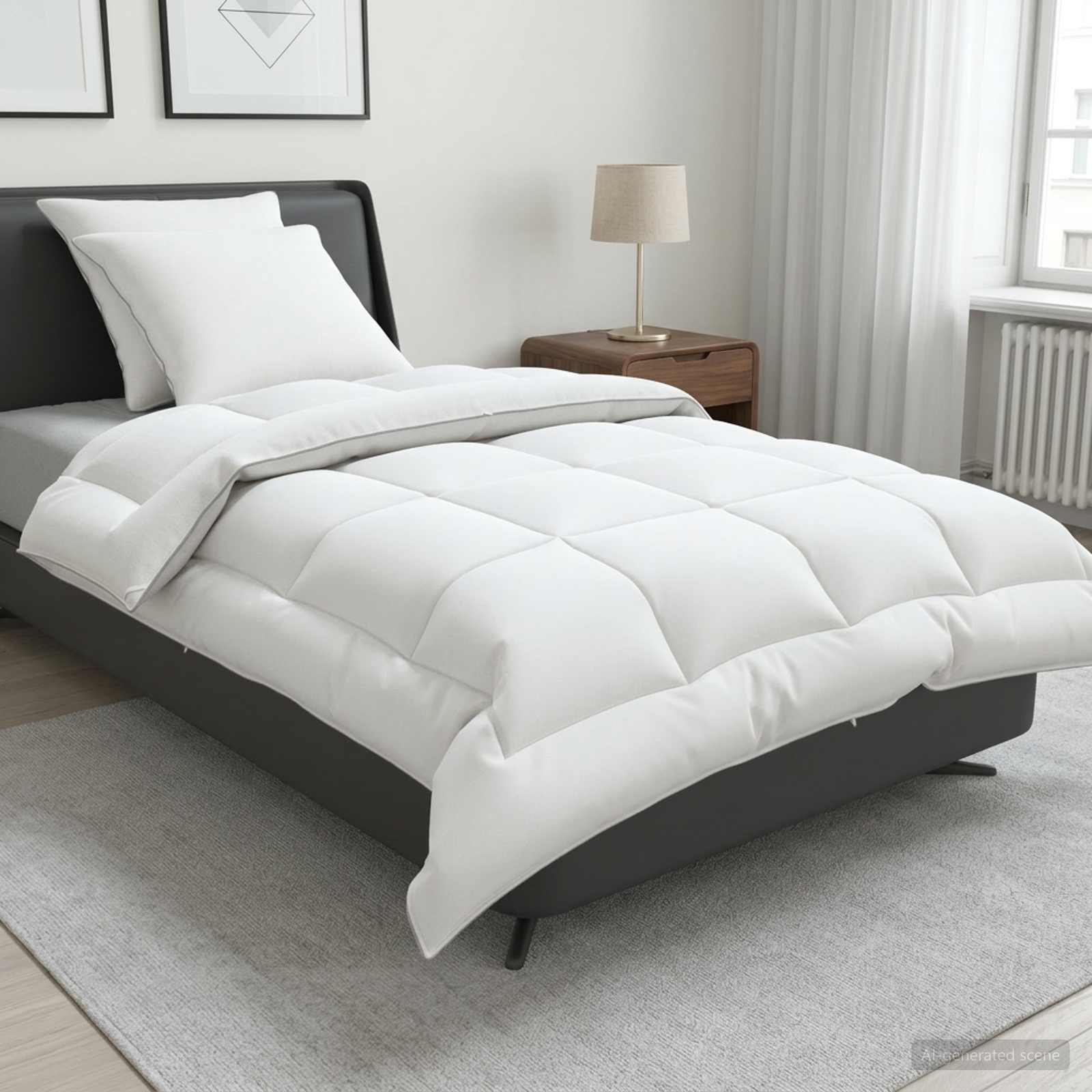 Set di piumone e cuscini 3 pz 140x220 cm 4 stagioni 350 GSM
