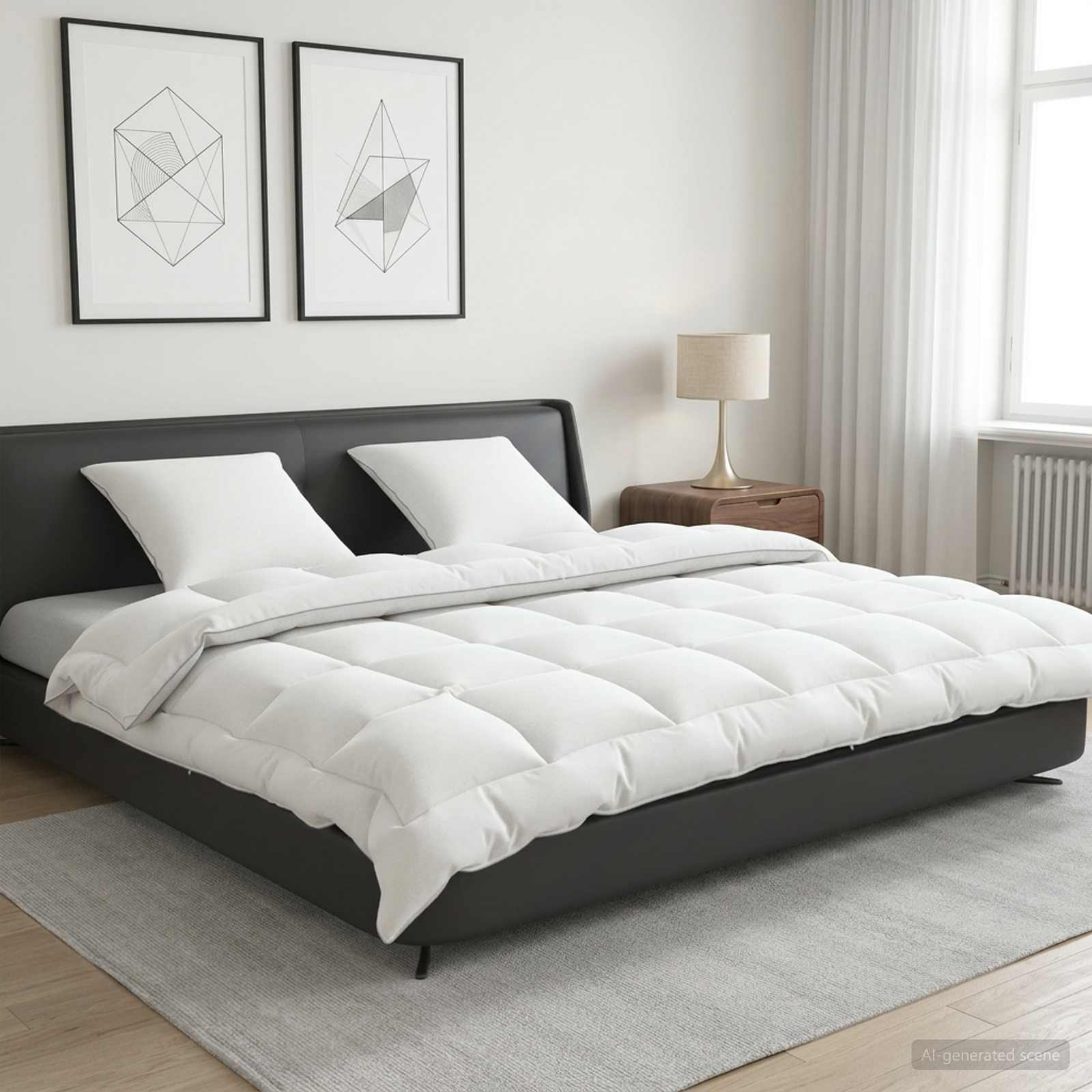 Set di piumone e cuscini 3 pz 240x260 cm Inverno 450 GSM Lana