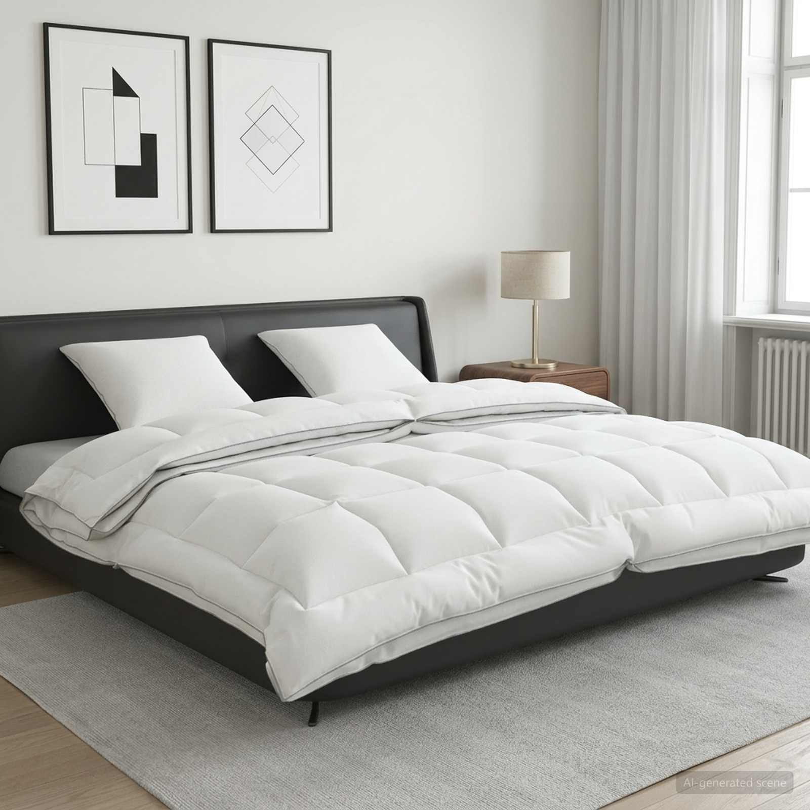 Set di piumone e cuscini 3 pz 200x200 cm 4 stagioni 200+300 GSM